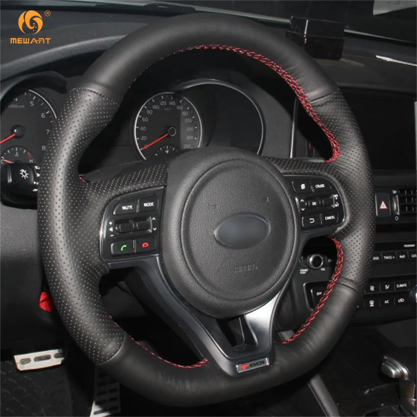 MEWANT черный чехол рулевого колеса автомобиля из натуральной кожи для Kia K5 2016 2017