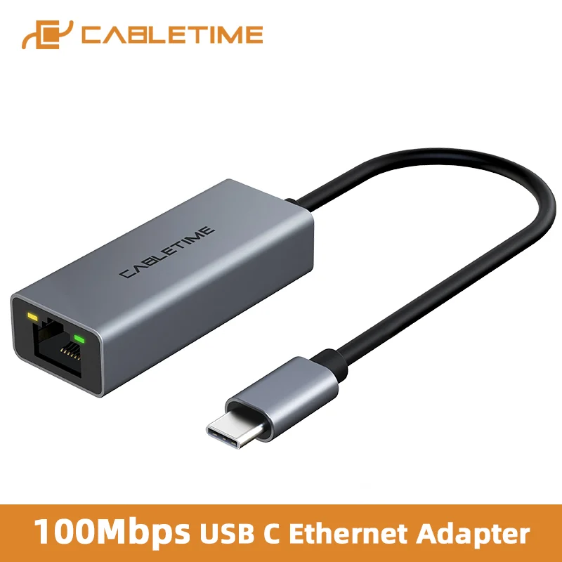 

2021 Новый адаптер USB C Ethernet 100 Мбит/с USB C к RJ45 LAN для ПК ноутбука Dell Macbook Air Type C сетевая карта C360