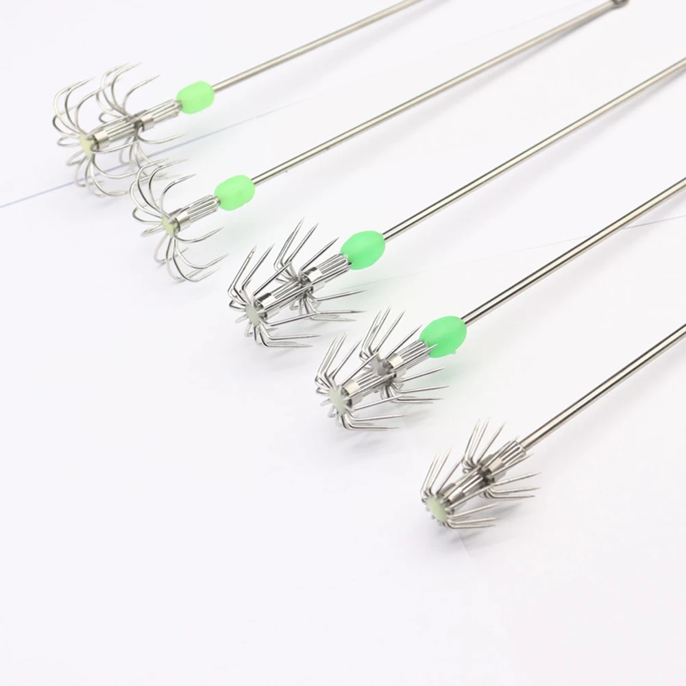 

10pcs Double-Layer Umbrella Squid Hooks Stainless Steel Glow in Dark Octopus Cuttlefish Fishing Jig Hook Fishing Tackle Accessor
