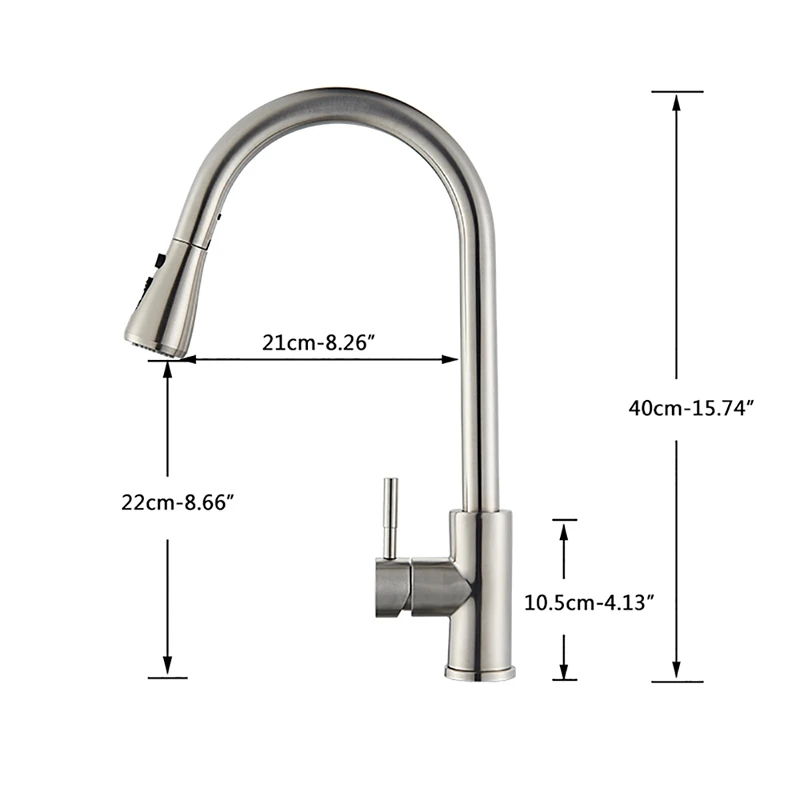 

Brass Stainless Steel Kitchen Faucet Single Hole Pull Out Spout Kitchen Sink Mixer Tap Stream Sprayer Head Chrome Draw Faucet