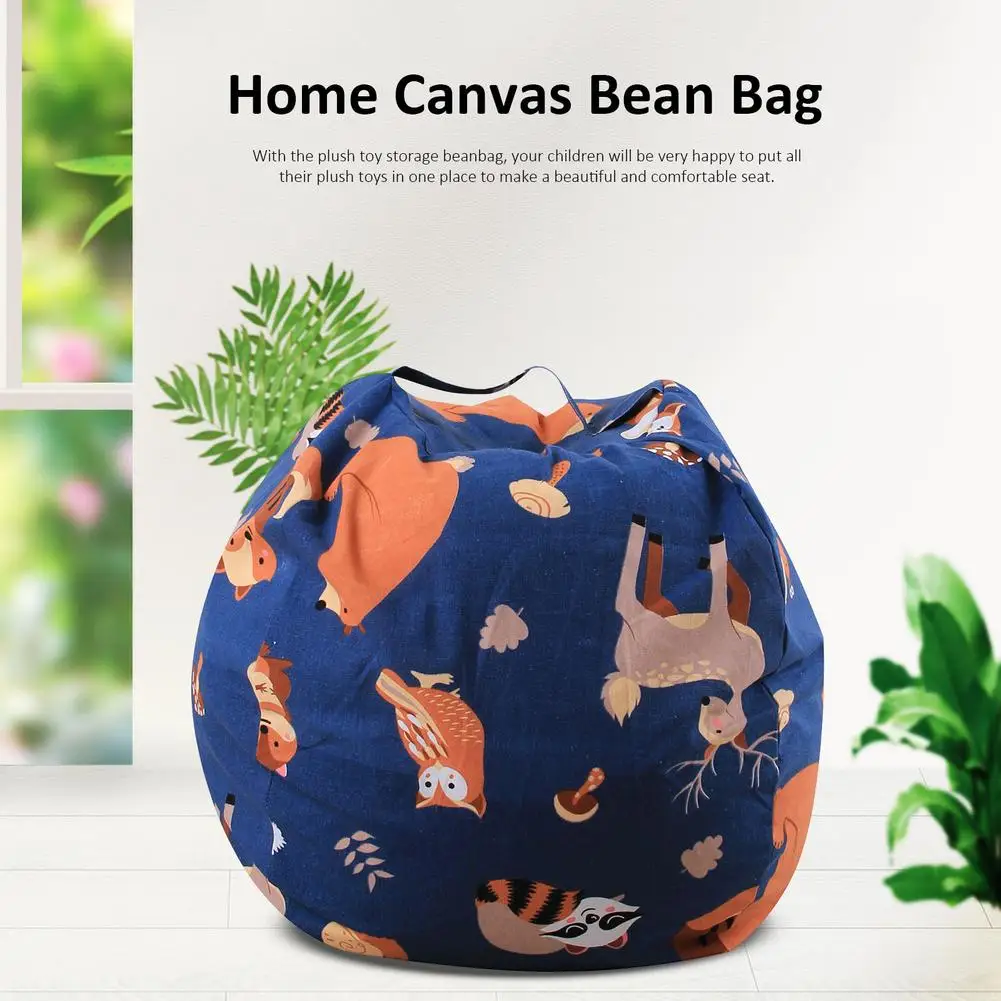 

32 inch Tuffed Home Canvas Bean Bag Organizing Storage Beanbag