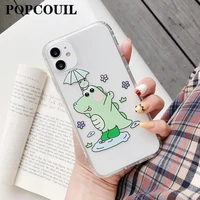 the transparent relief mobile soft shell phone case is suitable for iphone 6 7 8 plus x 11 pro xs max xr cute dinosaur pattern