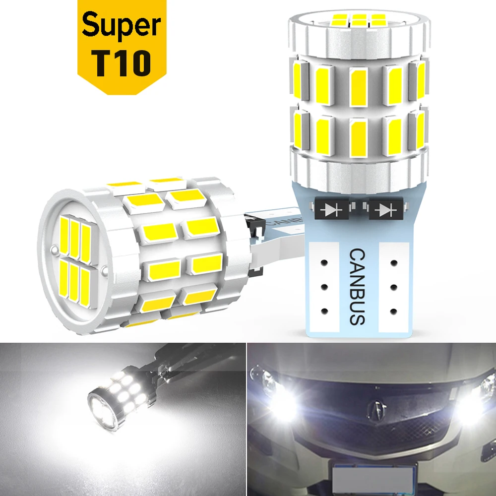 2 шт. светодиодный T10 W5W лампочки Canbus для системы автостоянки с защитой от позиции