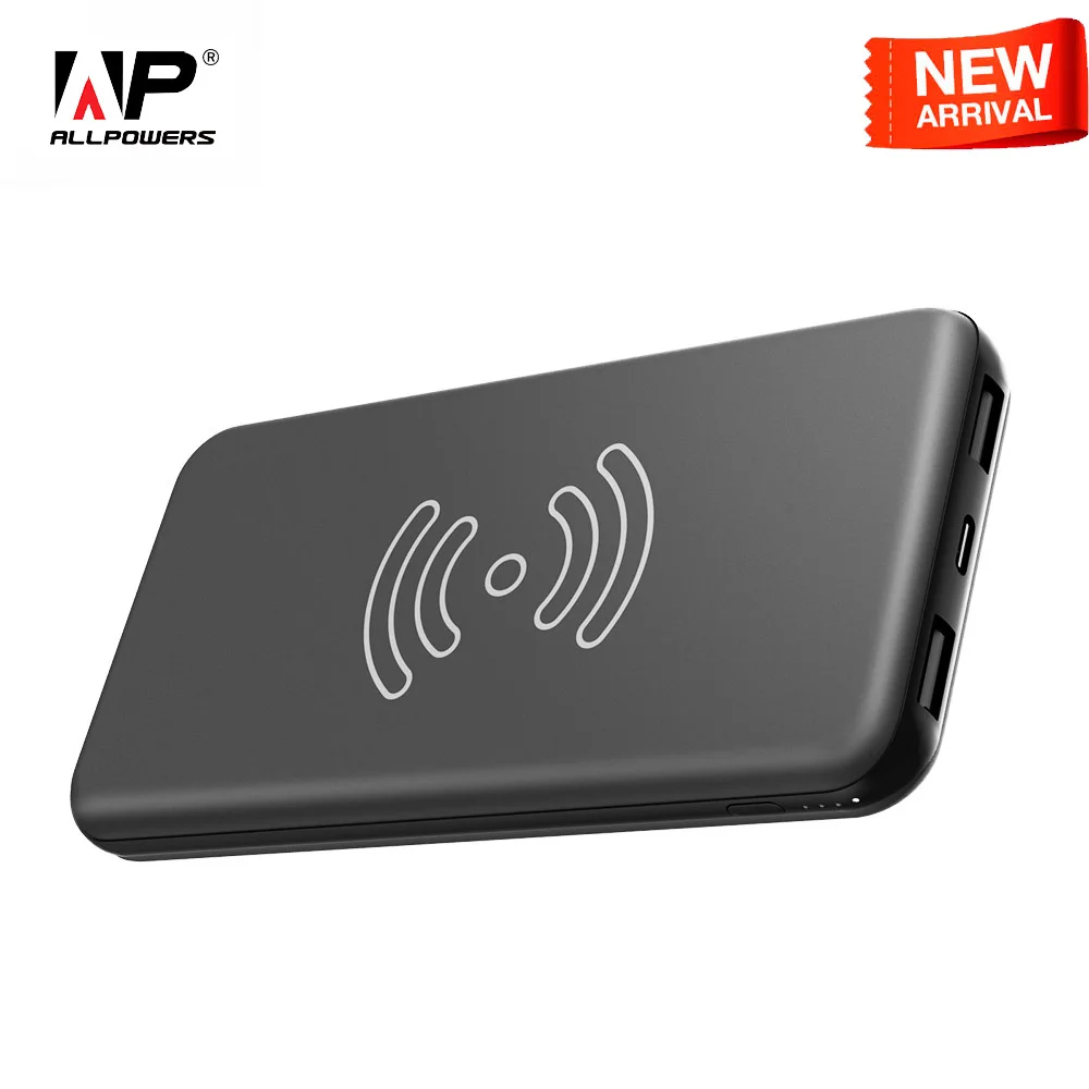 Новейшая Беспроводная зарядка power Bank портативная внешняя батарея для iPhone X Xr Xs max