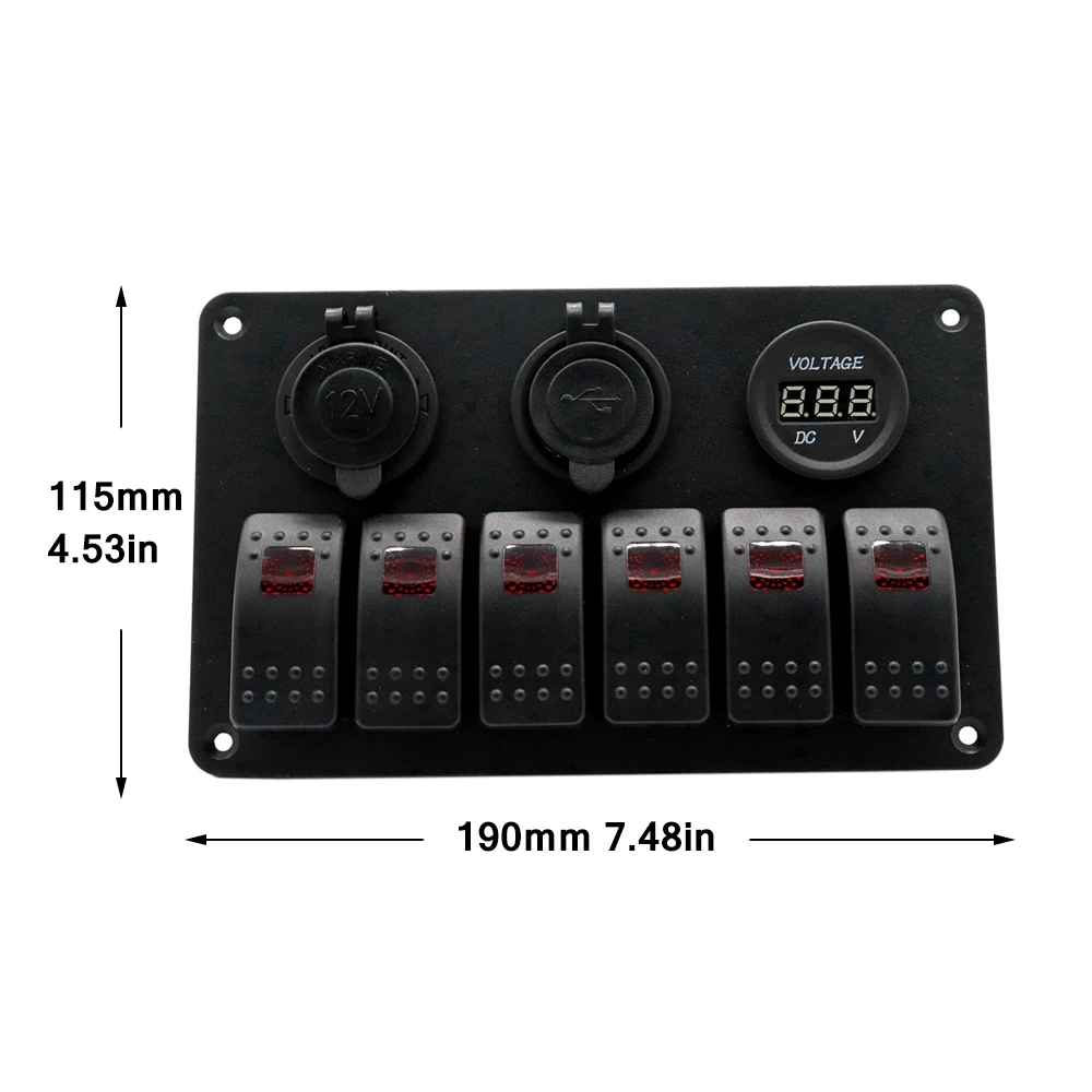 IZTOSS 12V-24V DC 6 Gang морской катер автомобиля RV красный светодиодный переключатель