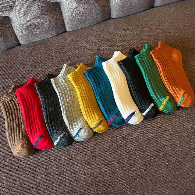 

CHAOZHU 10 Pairs Mixed Colors Women Spring Summer Low Cut Ankle Socks Cotton Cartoon Casual Style Students Lady Socks Set Gift