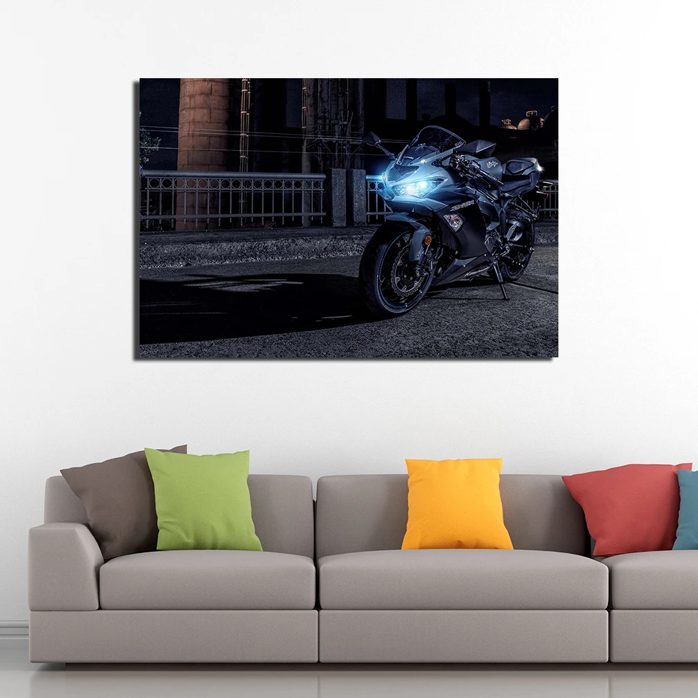Картина на холсте Kawasaki Ninja ZX 6R для мотоциклов декоративный плакат и принт