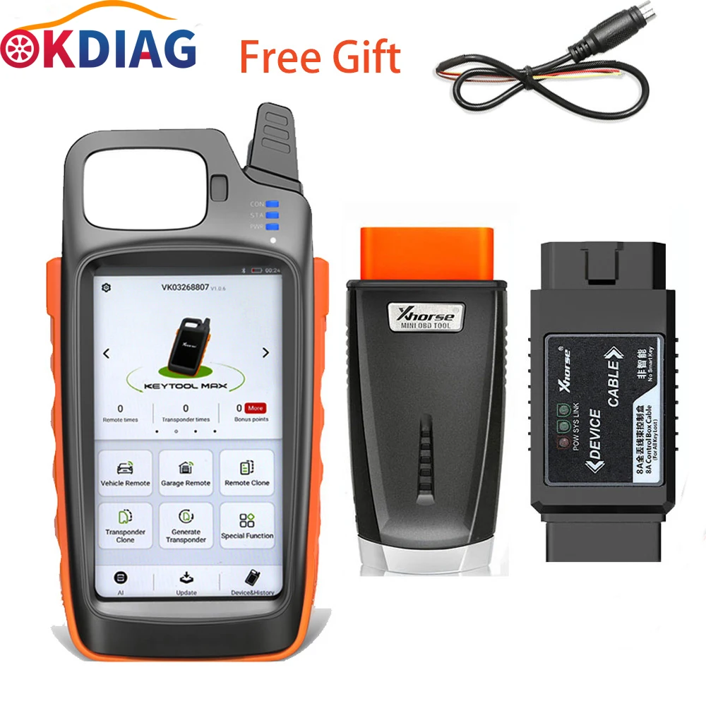 

Xhorse VVDI Key Tool Max Remote Key Programmer with VVDI Mini OBD Tool 8A Non-smart Key Adapter for Toyota All Keys Lost Adapter