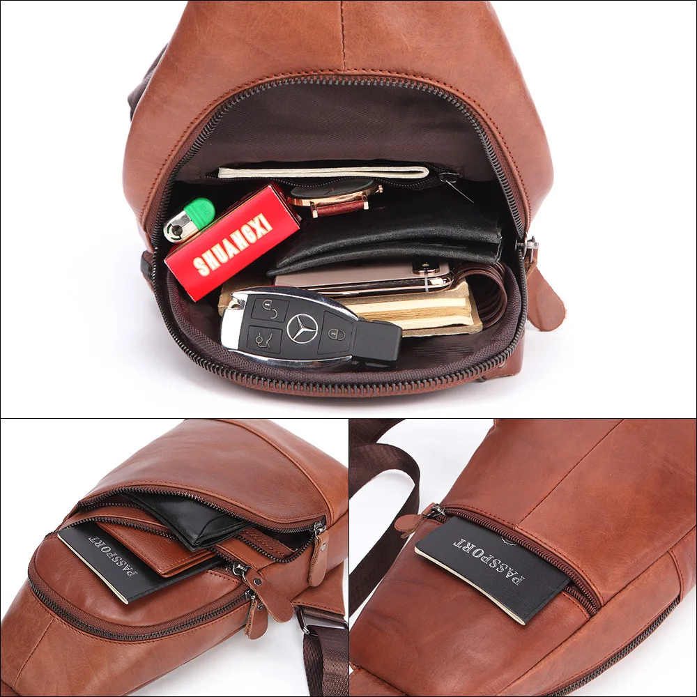 Мужская нагрудная сумка MISFITS из натуральной кожи для Ipad Pro мужские сумки через