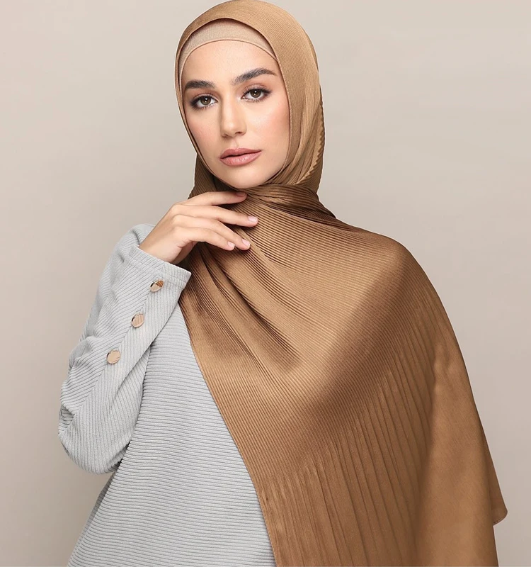 2021 الحجاب التجعيد Solider اللون شالات عقال الحجاب والأوشحة/وشاح فقاعة الثقيلة الشيفون التفاف 46 لون للاختيار