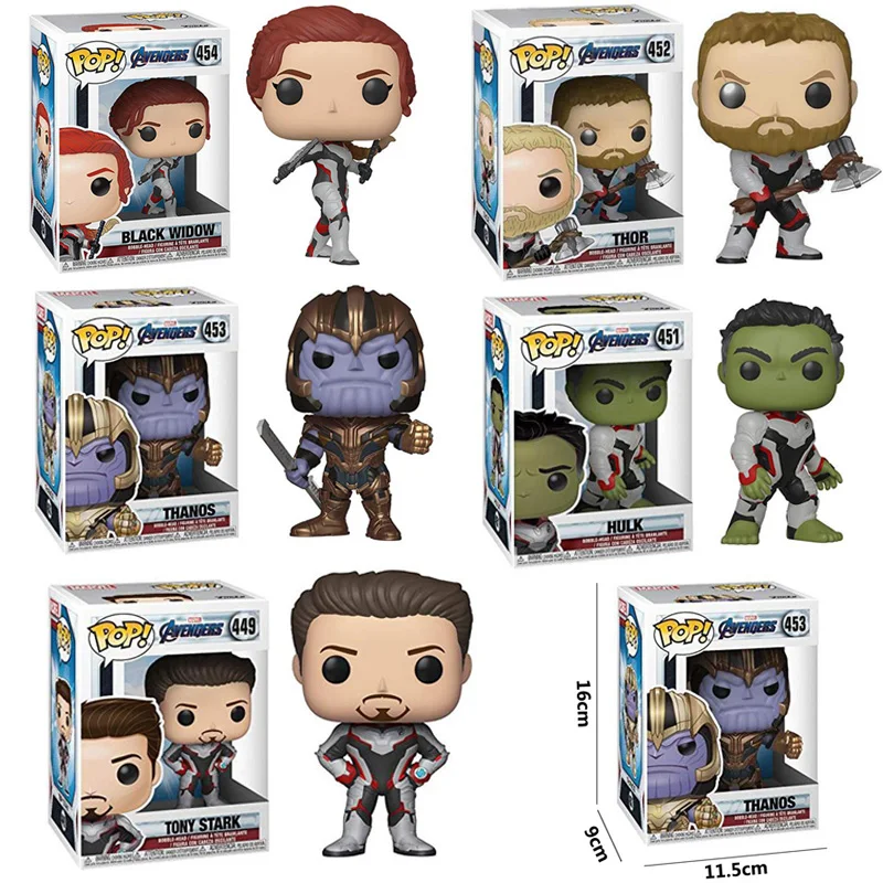 FUNKO POP Новое поступление Marvel Avengers THANOS HULK THOR TONY STARK BLACK WIDOW ПВХ фигурка игрушки для