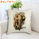 Модная квадратная подушка для дивана, постельного белья, хлопковая наволочка, олень, слон, лошадь, медведь, Современная Подушка с мультяшным принтом животных, подушка для сиденья