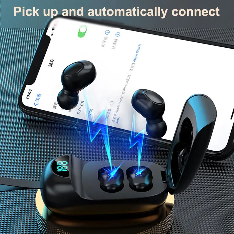 

JS25 TWS V5.1 Wireless Bluetooth Earphones Fingerprint Touch Button Earbuds Led Battery In-ear HIFI Sound Quality Music