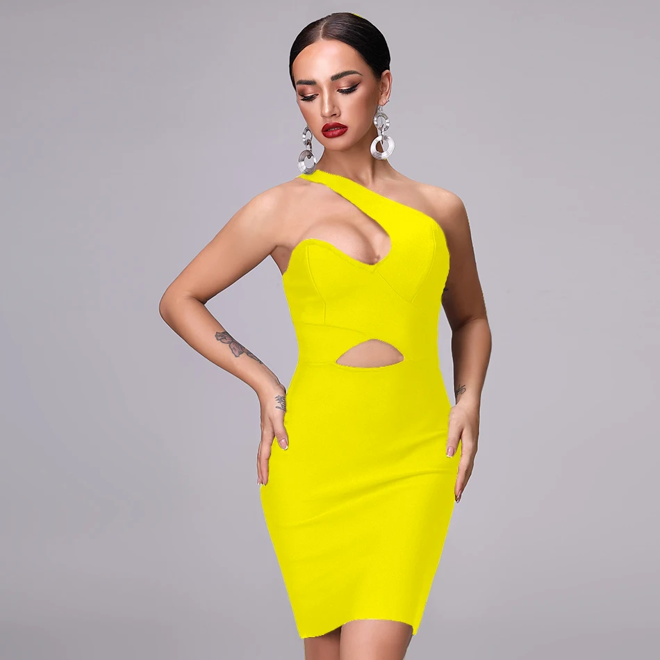 Бандажное платье лето 2021 новые полки женская мода черное на одно плечо открытое