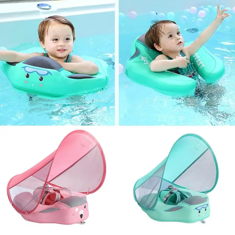 

Kids Baby Swimming Rings With Awning No Inflatable Floating Trainer Floats For Baby Ring Accessories Swim Swimming Sa R2K3