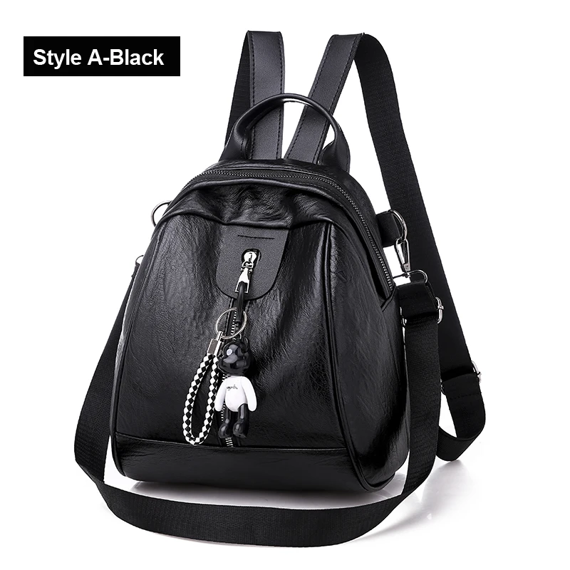 Style A- Black Vadim Mutifunction кожаная сумка женская маленькая подвеска на рюкзак женские сумки через плечо Маленькая школьная сумка для девочек Sac Femme Mochila - Цвет: Style A- Black