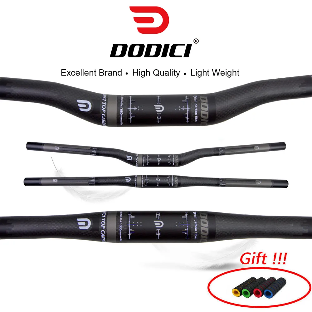 

DODICI 31.8mm Carbon Fiber MTB Flat/Riser Handlebar Bicycle Handlebar 3k Matte Mountain Bike handlebars 640/660/680/700/720mm