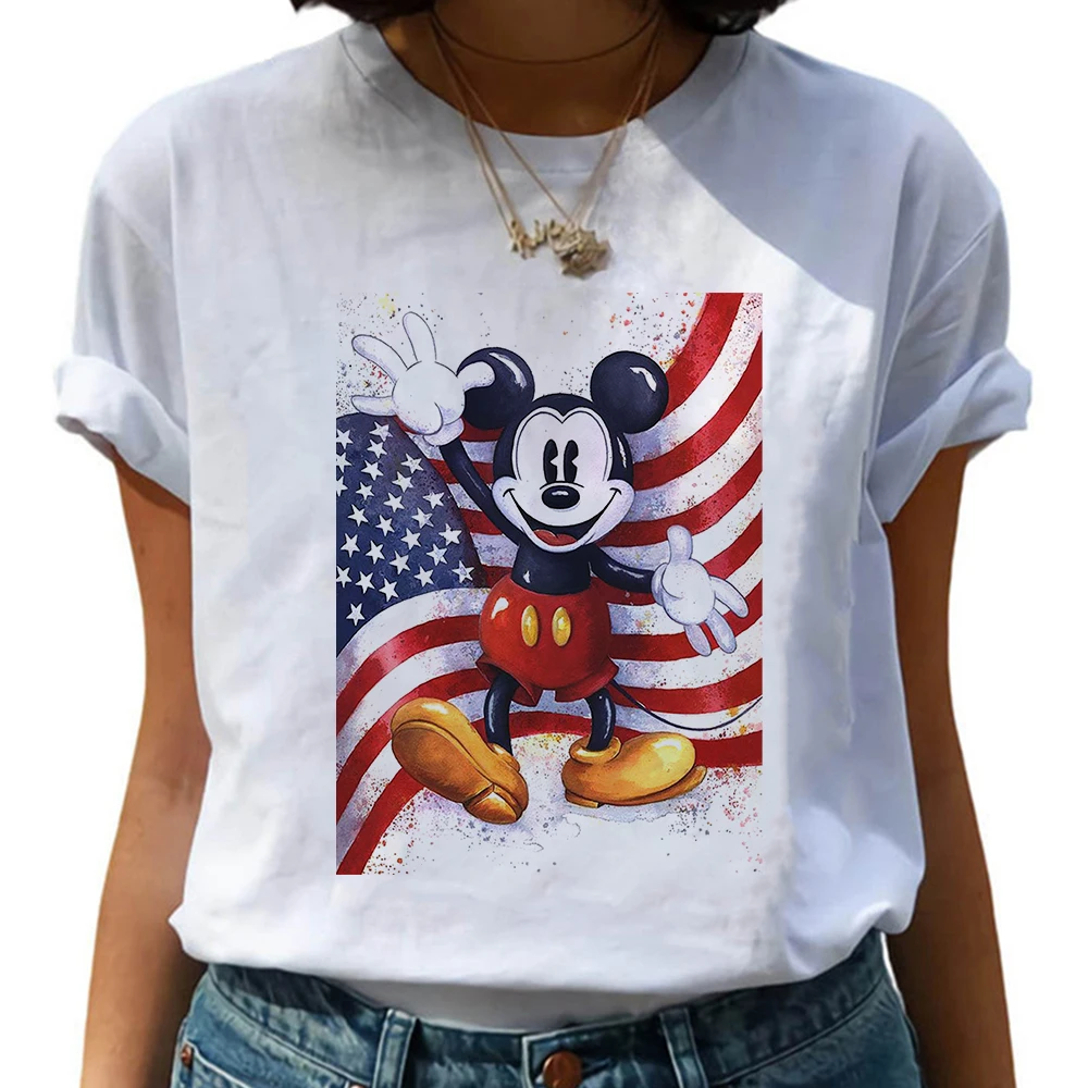 Disney Fashion Cute Daisy Duck Cartoon Print Casual Women T-Shirt O-Neck Pullover Short Sleeve Loose Tee Top friends t shirt