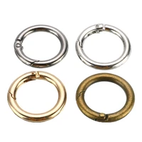 1 pcs 28mm zinc alloy plated spring o ring round hook carabiner snap clip trigger keyring buckle for bags diy bag accessories