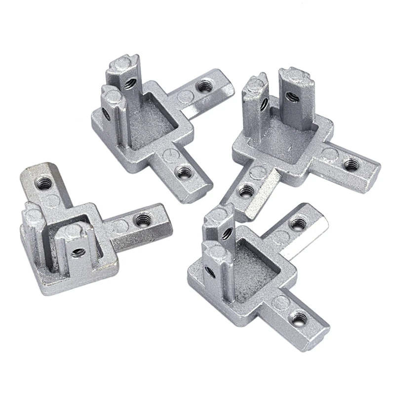 

Promotion! 3-Way End Corner Bracket Connector for T slot Aluminum Extrusion Profile 2020 series (Pack of 4, with screws)