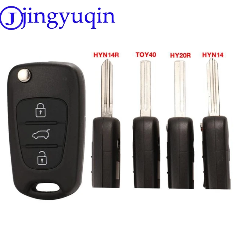 Jingyuqin 3 кнопки флип пульт дистанционного управления чехол для HYUNDAI I30 IX35 Kia K2 K5