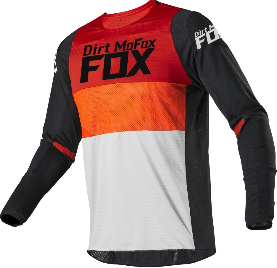 

Dirt MoFox 180 Lovl SE Jersey Mens Motorcycle Motocross Racing Street Moto Orange Blue Long Sleeve