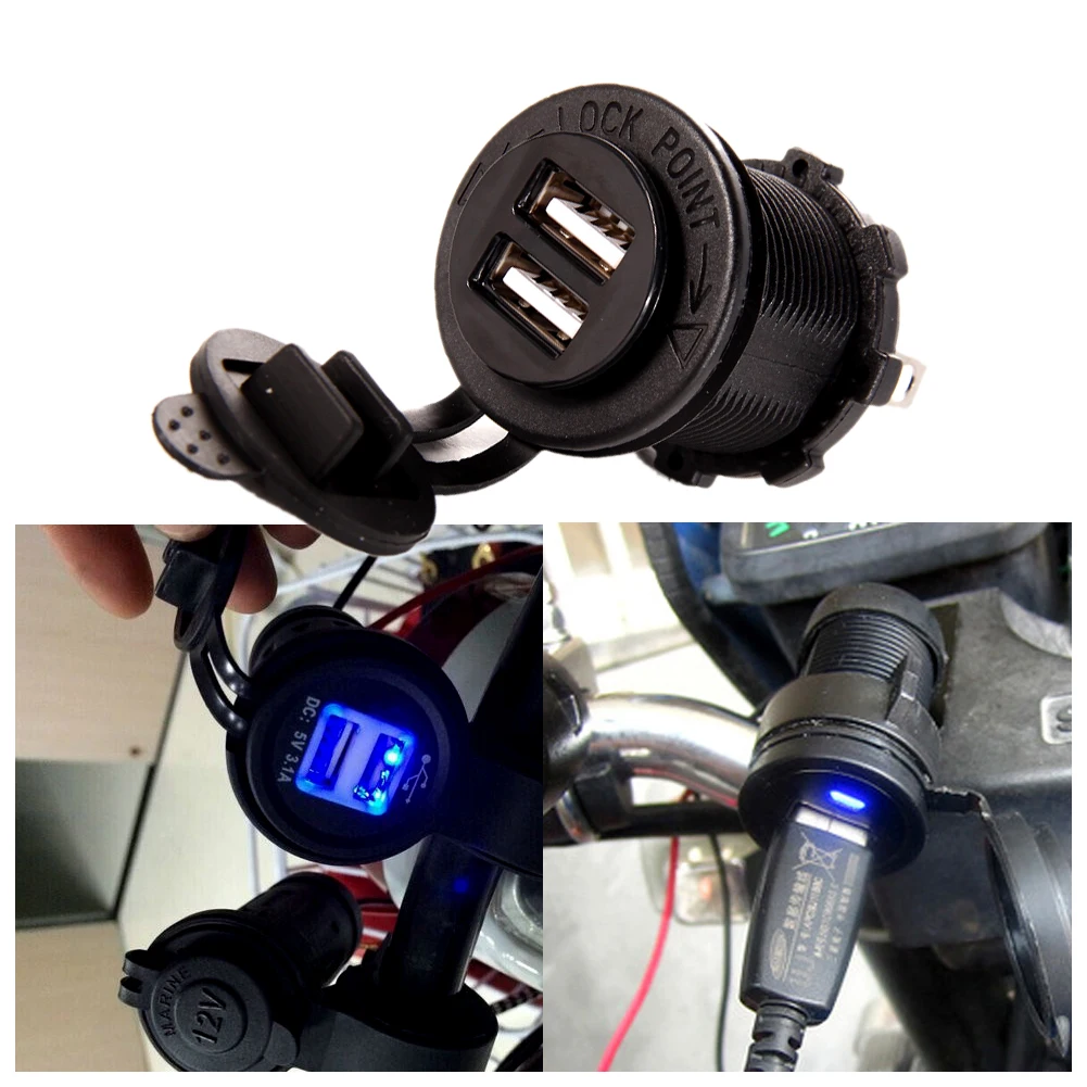 

Розетка зарядная с двумя USB-портами, 12-24 В