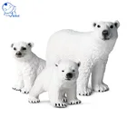 1 шт. милый искусственный белый полярный медведь игрушка модель животного настольное украшение детский подарок дом украшения для террариума бонсай миниатюрный подарок