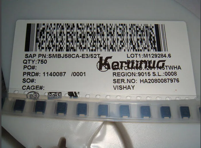 100 шт./лот SMBJ58CA SMBJ58 SMBJ серии 600 W 93 6 Vcl двунаправленный SMT TVS диод DO 214AA Фактический