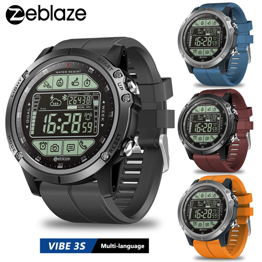 Zeblaze VIBE 3S усиленные уличные Смарт часы 50 м водонепроницаемые в режиме реального