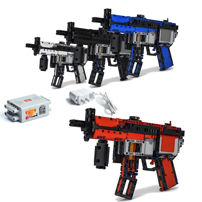 

NEW Pistol Motor Power MP5 29369 Submachine Gun Military Model Ww2 Building Blocks For Technical City Police Swat Toys Boys