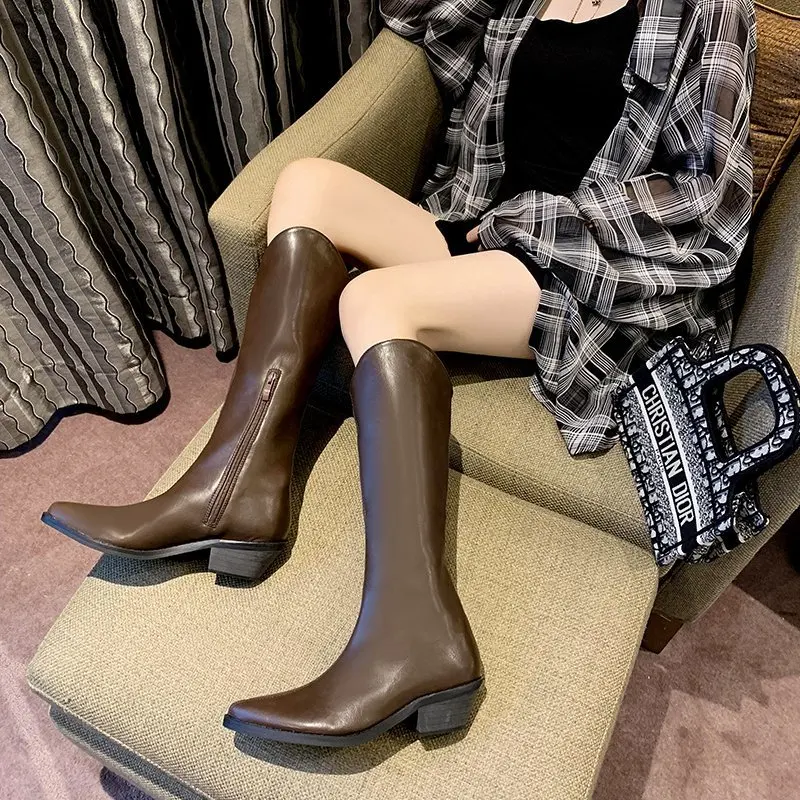 Осень 2020 Новинка Непромокаемые женские сапоги до середины икры Зимняя обувь из