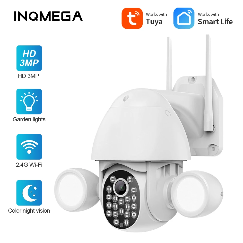 

Камера видеонаблюдения INQMEGA Tuya, водонепроницаемая, 3 Мп, PTZ, Wi-Fi, ИК IP66