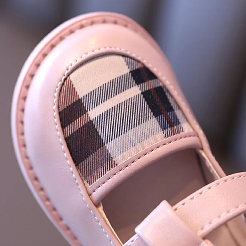 Обувь новая модная одежда для девочек на осень детская куртка из искусственной кожи в клетку с круглым