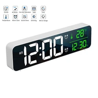 music led digital alarm clock watch table clock digital temperature date display desktop mirror clocks snooze home table decor