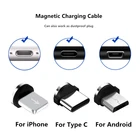 Магнитный кабель с разъемом USB, адаптер для iPhone 8 pin USB C Micro Type C, Android, быстрая зарядка, штекер для зарядного устройства