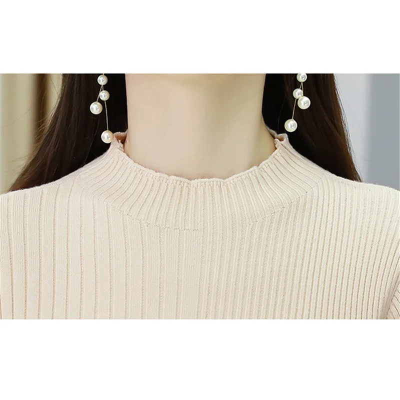 

Knitted dress women 2020 autumn new Korean fashion slim pleated winter black long sleeve bottoming sweater dress feminina