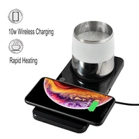 15w qi fast wireless charger station with a coffee mug warmer for warming heating coffee beverage milk tea best gift