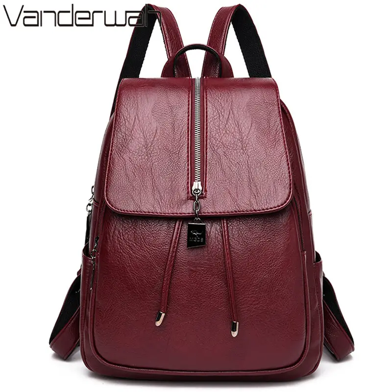 Модный женский рюкзак кожаные ранцы для девочек подростков школьный ранец на