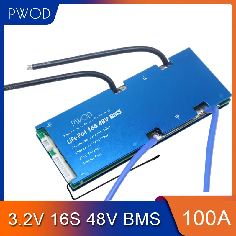 Комплект батарей 16S 48 в BMS 70A 100A 130A LiFePo4 3 2 PCB PCM для электровелосипеда E скутера литий
