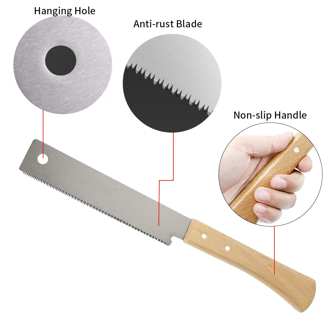 

Woodworking Garden Trimming Flush Trimming Tool Beech Handle Fine Cutting Saw Household 17 Sawtooth Small Hand-Held Saws