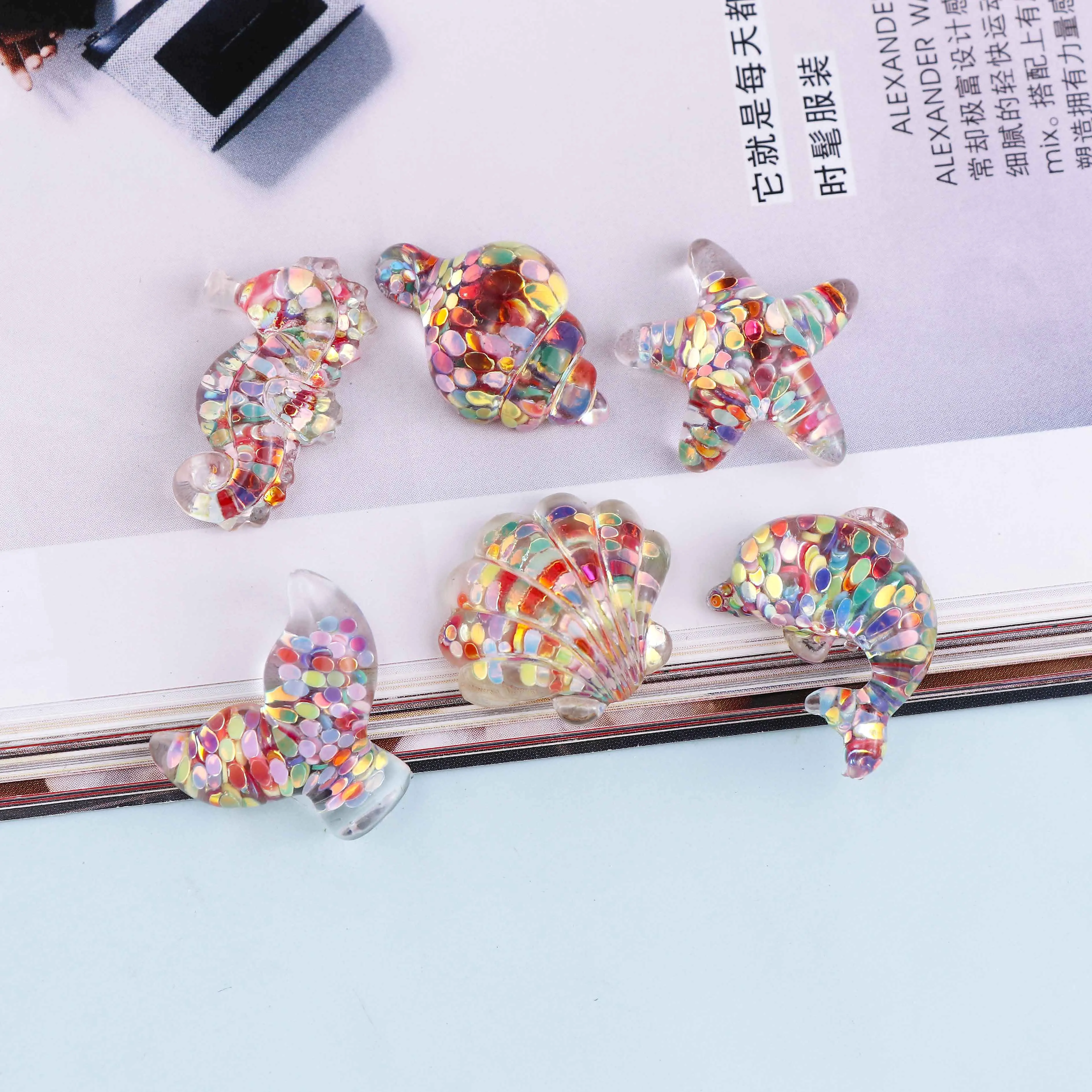 Плоский заводской полимерный альбом для скрапбукинга блестящий морской набор