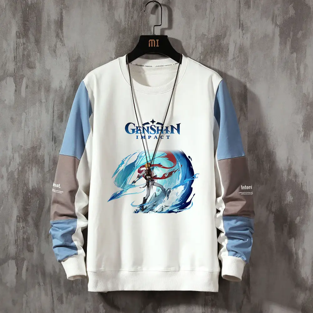 

Genshin Impact Tops Cool Man Tartaglia Oversized Unisex Clothing Casual Loose Fashion Printed Vision Tops Streetwear