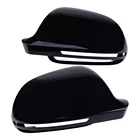 Крышка зеркала заднего вида 8F0857528B, 1 пара, черная, блестящая, подходит для AUDI A3, A4, B8, A5, A6, A8, S8, Q3, без боковой помощи