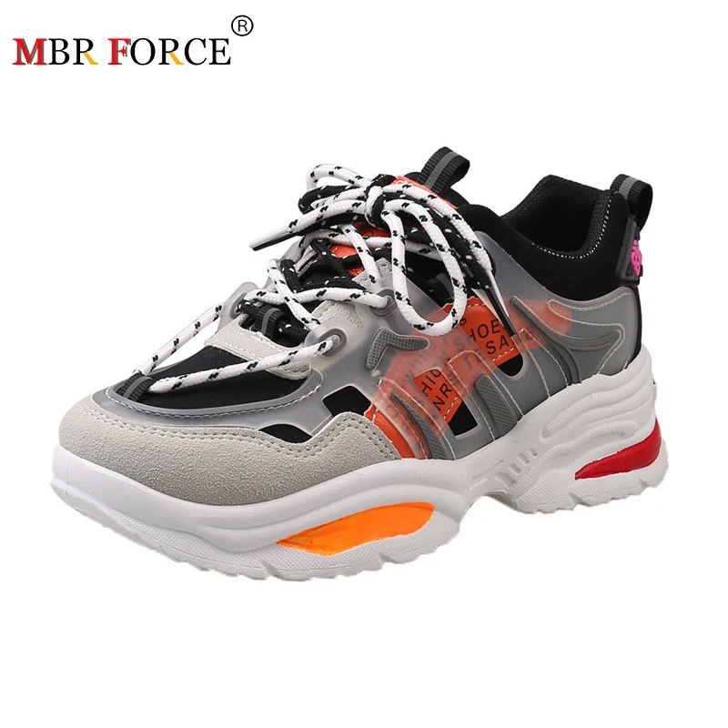 Женские кроссовки с перекрестной шнуровкой MBR FORCE модные на платформе подходящие