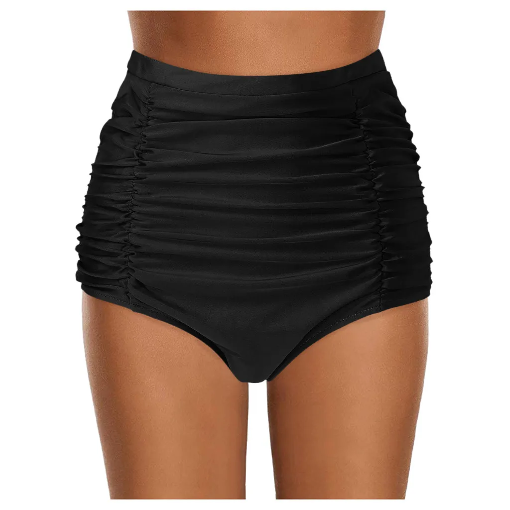 Women High Waist Bikini Sexy Swim Pants Shorts Bottom Swimsuit Ruched Swimwear Bathing suit Beach Wear Biquini 2020 | Женская одежда