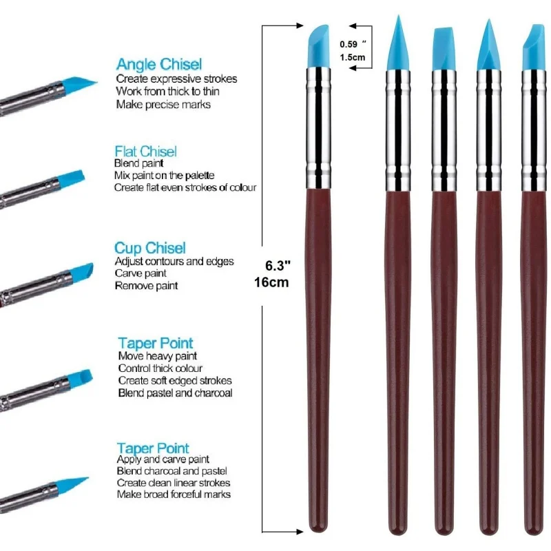 

Polymer Clay Ceramic Modeling Tools Kit, For Porcelain Metal Embossing Carving Painting Paper Flower 24pcs Bag Included