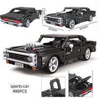 moc classic car city pull back sports white car building block model high tech speed roadster kid assembled diy brick toy