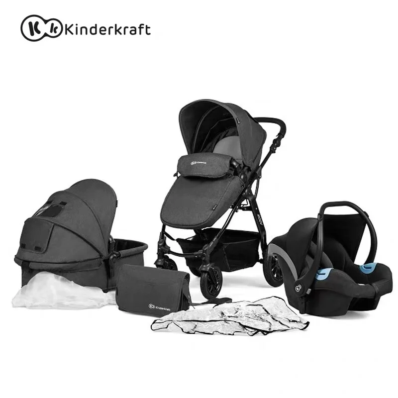 Kinderkraft детская коляска 3 в 1 с автокреслом|Четырехколесная коляска| |