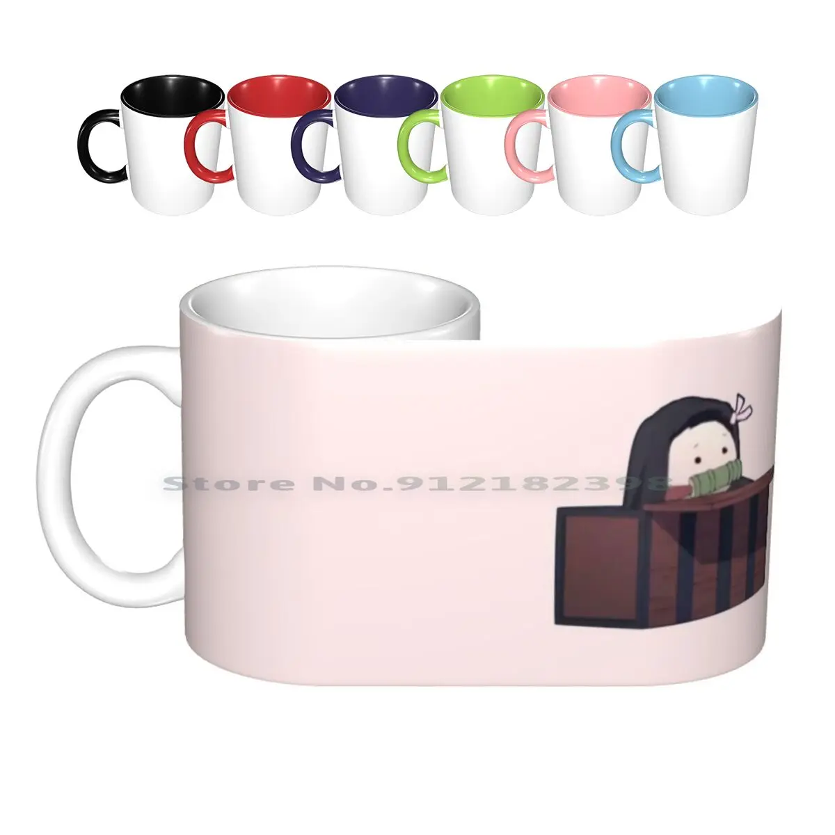 

Керамические кружки Nezuko внутри коробки, кофейные чашки, Кружка для молока и чая, кружка Kamado Nezuko Kimetsu No Yaiba Аниме Манга Kamado Nezuko